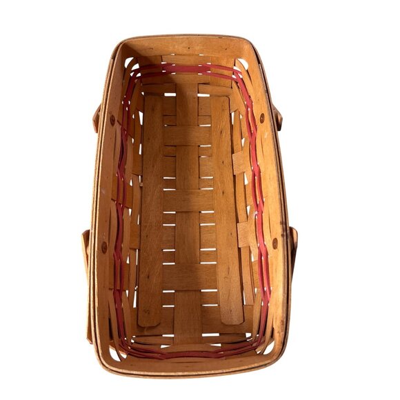 Vintage 1991 Longaberger Rectangle Basket with Double Swing Handles - Picture 9 of 13